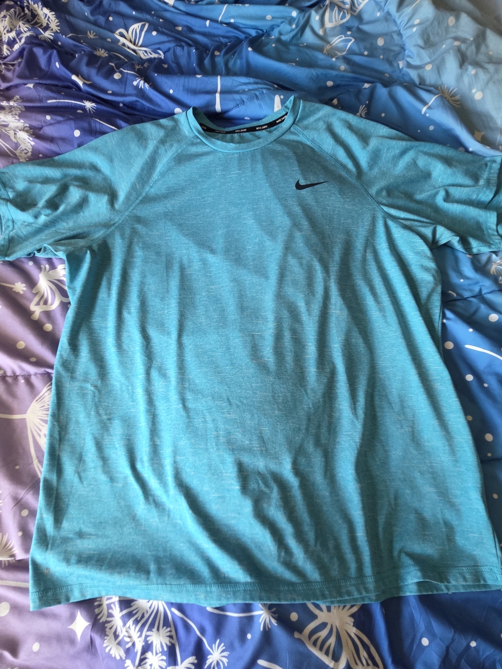 Nike Swim Hydroguard XXL Blue Fury Short Sleeve Rashguard UPF40 NESS8534
